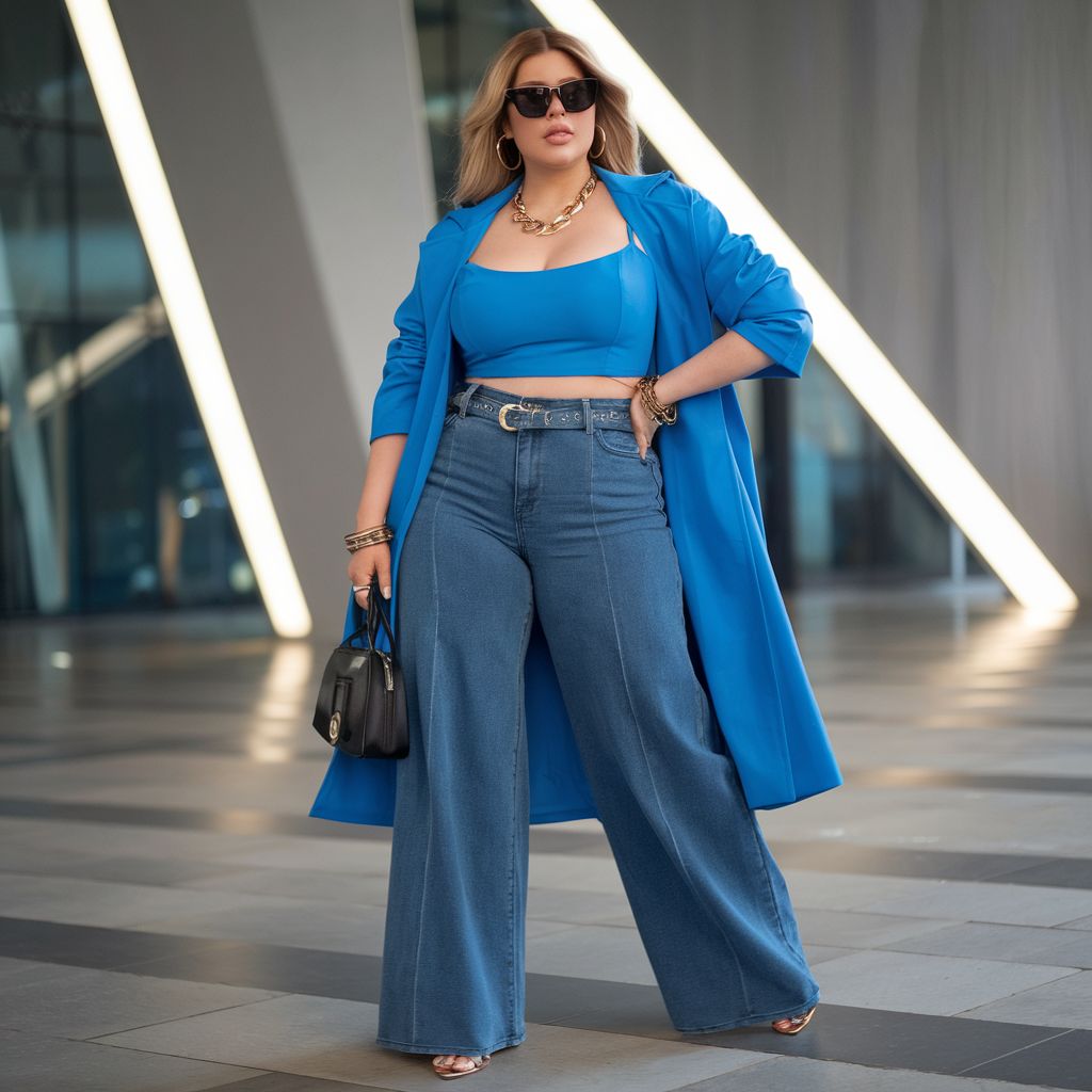 Wide Leg Jeans Outfit Plus Size